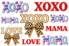 Faux Yarn Crochet Xoxo Valentine's Day PNG, Valentine PNG Product Image 1