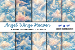 Angel Wings Heaven Clouds Stair JPG Product Image 1