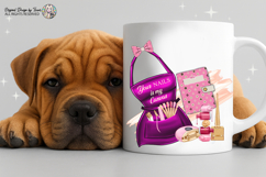 Nail Apron Sublimation PNG Pink Beauty Quote Design Product Image 6