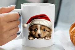 Christmas Peeking Dogs Clipart, Christmas PNG Product Image 5