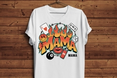 Flame Mama Sublimation Design | Retro Edgy Mama PNG Product Image 4