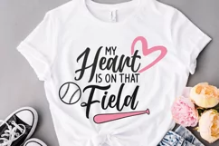 My heart is on that field svg, Baseball shirt svg, Baseball Product Image 4