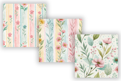 Bubbly Spring Watercolor Seamless Patterns, Pastel Floral Product Image 4