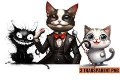 Watercolor Cute Funny Cat Clipart Sublimation, PNG Product Image 1