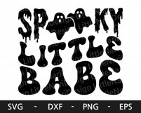 Spooky Little Babe svg, Toddler Halloween svg, Retro svg Product Image 5