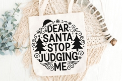 Dear Santa Stop Judging Me Svg, Funny Christmas Santa Svg. Product Image 6