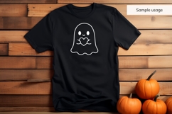 Cute Ghost Holding Heart SVG, Halloween Ghost SVG Product Image 5