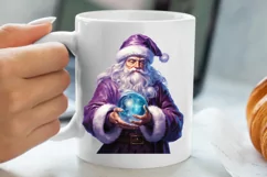 Christmas Purple Santa Claus Sublimation, Christmas PNG Product Image 5