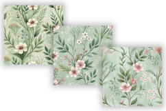 Sage Floral Seamless Pattern, Cottagecore Vintage Craft Product Image 5