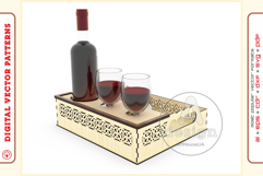 Wine Serving Tray V1 - laser cutting file - Glowforge ready Product Image 5