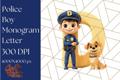 Police Officer Boy Letter D Clipart | Cop Alphabet PNG Product Image 1
