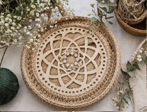 Round basket base with geometric shape mandala 14 inch 35 cm Product Image 5