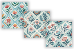 Folk Floral Seamless Patterns Bundle, Pastel Decorative Folk Product Image 5