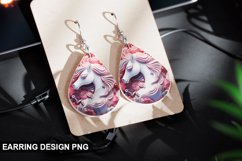 3D Unicorn Earrings Teardrop Sublimation - Unicorn Earrings Product Image 1