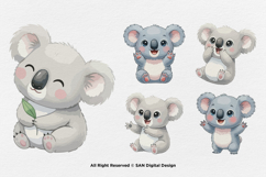 15 Bundle Watercolor Cute Koala Animal Sleeping Kids Sticker Product Image 5
