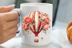 Christmas Hot Air Balloon Clipart, Christmas Hot Air Product Image 5