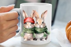 Chirstmas Bunnies Clipart , Chirstmas Bunnies Clipart, Product Image 1