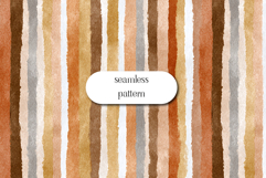 Watercolor Striped Seamless Pattern, Earth Tone Paper Product Image 1