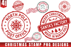 Christmas Stamp Clipart, Christmas Retro sublimation PNG Product Image 1