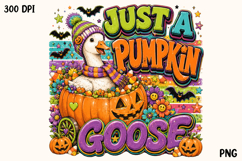 Just A Pumpkin Goose Cute Halloween Vintage PNG Product Image 1