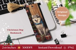 Christmas Dog Bookmark Design, Christmas Malamute Bookmark Product Image 1