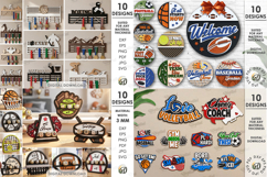 3D Sports Mega Bundle Laser cut. Sport home decor SVG Product Image 3