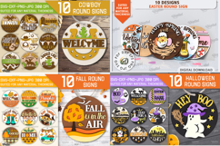 3D Round signs Mega bundle laser cut. Seasonal sign SVG Product Image 3