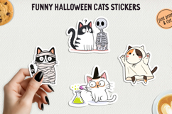 Funny Halloween Cat Sticker PNG Printable Stickers. Product Image 1