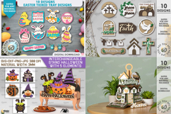 3D Tiered tray Mega bundle lasercut. Seasonal home decor SVG Product Image 3