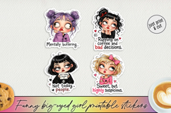 Funny Big-Eyed Girl Stickers PNG Product Image 1