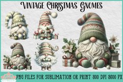Vintage Christmas Gnomes | Christmas Sublimation Clipart Product Image 1