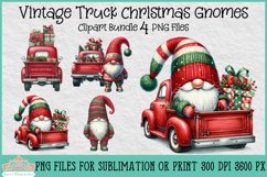 Vintage Truck Christmas Gnomes | Christmas Clipart Product Image 1