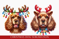 Cute Christmas Dog clipart, Dog Sublimation Product Image 1