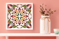 Colorful Portuguese Majolica Tile| Red Green Seamless Tile Product Image 5