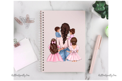 Mother three daughter and son clipart Product Image 4