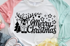 Merry Christmas SVG Sign, Reindeer Baubles Cute Xmas SVG PNG Product Image 5
