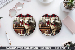 Sheep Car Coaster Sublimation| Christmas Coaster PNG Product Image 1