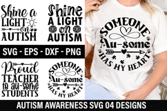 Autism Awareness SVG Design - Someone au some has my heart Product Image 1