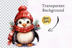 christmas cute penguin clipart, penguin sublimation Product Image 2