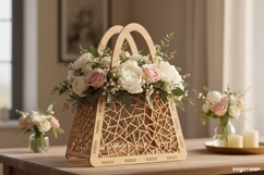 3D Flower Basket Laser Cut Bundle | Flower Box | Glowrforge Product Image 5