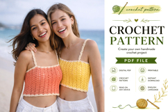 Iris Stitch Crochet Crop Top Pattern PDF Product Image 2