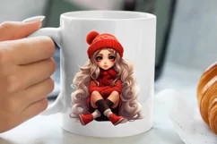 Cute Christmas Little Girl Sublimation Clipart Product Image 5