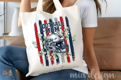 Striped Football Mom PNG, Distressed Helmet Floral Sublimati Product Image 4