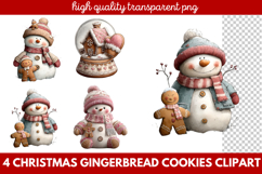 Christmas Gingerbread Cookies Clipart | Cute Holiday Cookie Product Image 1
