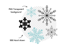 Snowflakes Clipart Bundle: Winter Christmas Elements PNG SVG Product Image 5
