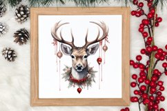 Watercolor Christmas Deer Sublimation Bundle, Christmas Deer Product Image 4