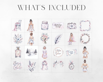 Icecapades Watercolor Clipart Set, Elegant Winter Product Image 5