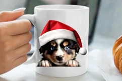 Christmas Peeking Dogs Clipart, Christmas PNG Product Image 1