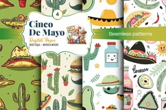 Cinco de Mayo digital paper, fiesta digital paper Product Image 1