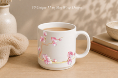 Hand Painted Sakura Mug Wrap Bundle | 30 PNG Designs Product Image 5